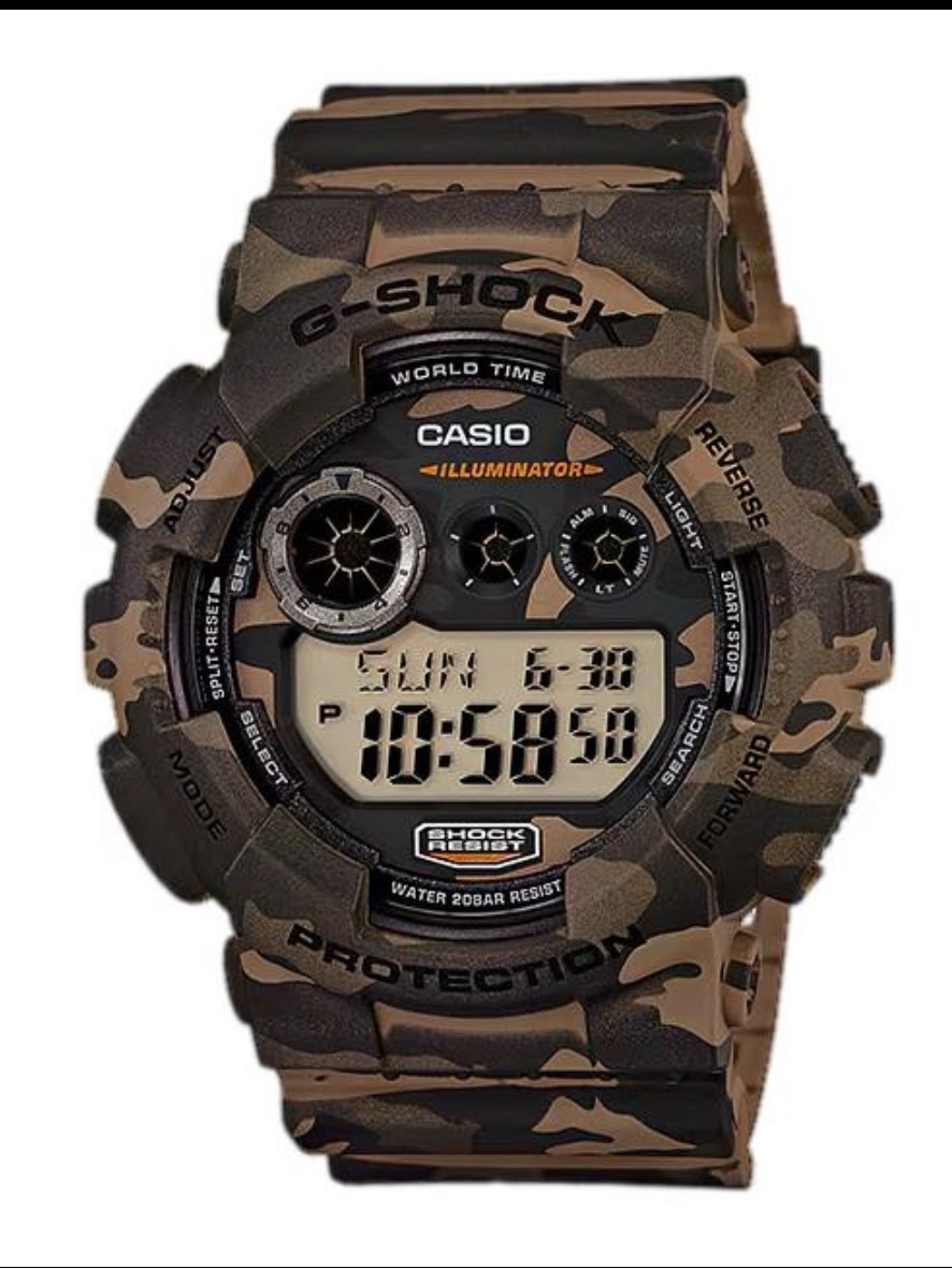 G Shock Casio Digital Sports Watch Tan Black G Shock Casio Digital Sports Watch Tan Black